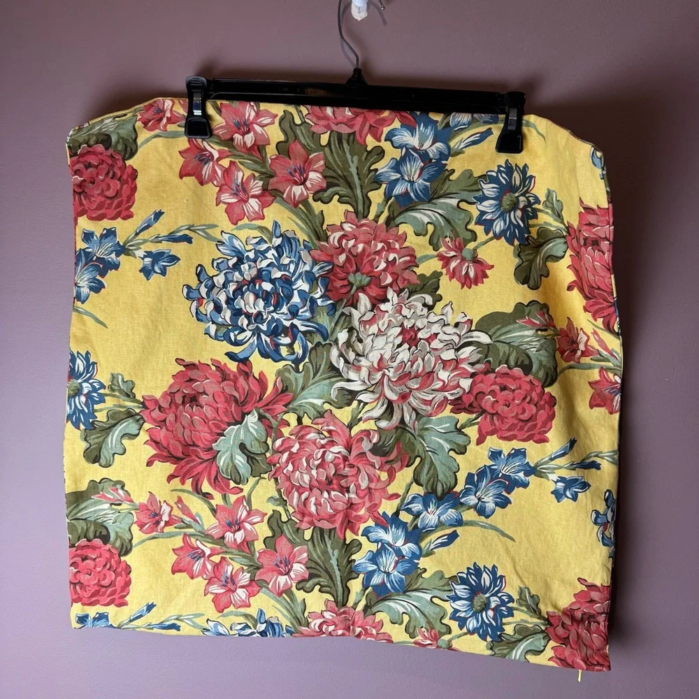 Lot of 2 Pottery Barn 24x24 Euro Pillow Covers Floral Country Cottage